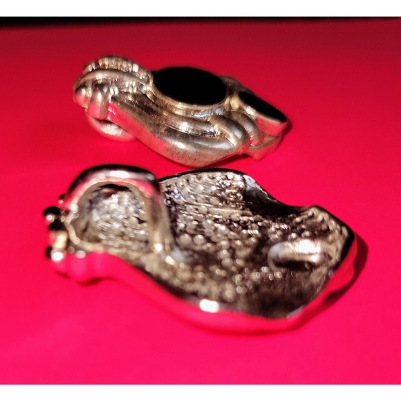 Pendant Set Silver Tone Faux Black Onyx Jewelry Retro Pair Necklace Gift Unique - Picture 10 of 15